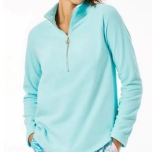 Lily Pulitzer Edgewater Fleece Popover - Bayside Blue